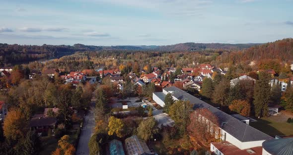 View of nature and the city of Bad Tolz