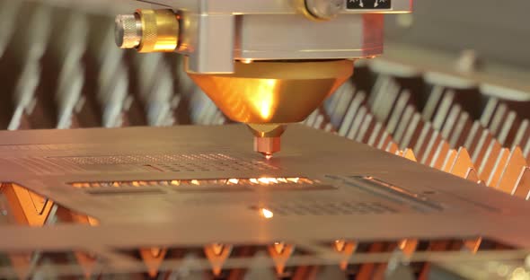 CNC Laser Cutting of Metal, Modern Industrial Technology.