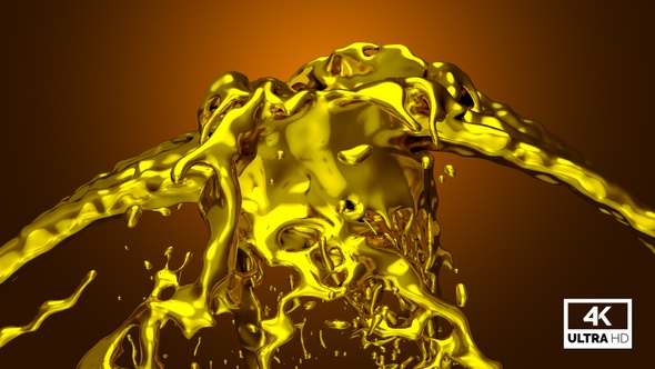 Liquid Gold Splash Collision