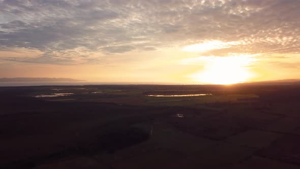 4k 24fps Sunrise With Done In The Nature And Forest With Clouds