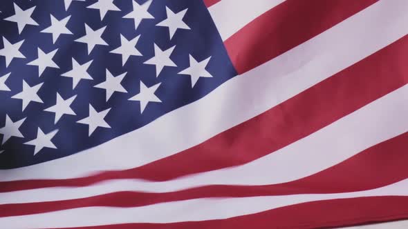 Slow Motion Waving American Flag Background