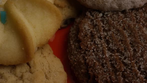 Cinematic, Rotating Shot of Cookies on a Plate 