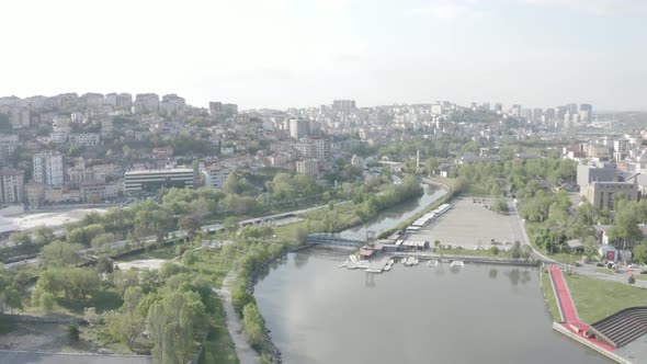 aerial golden horn and istanbul