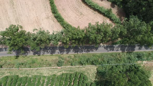 Rural landscape aerial view. Nature scenery