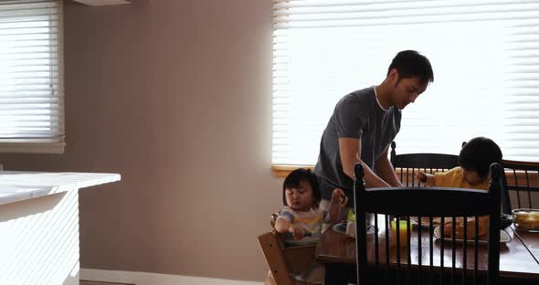 Family enjoying time relaxing together at home