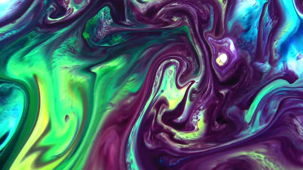 Psychedelic Colour Paint  Spreading Swirling