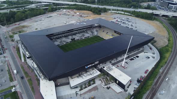 Columbus Crew Stadium - Lower.com Field in Columbus Ohio, aerial drone