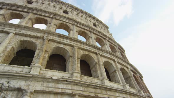 Low angle of the Colosseum arches
