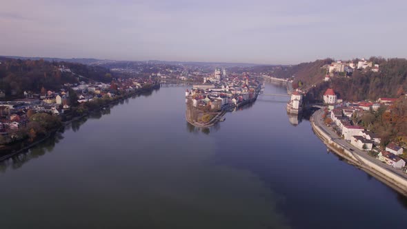 The River City of Passau in the Early Morning