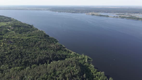 Dnipro River. Aerial View. Landmark of Ukraine