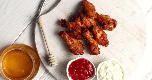 Fried Chicken Wings on Board