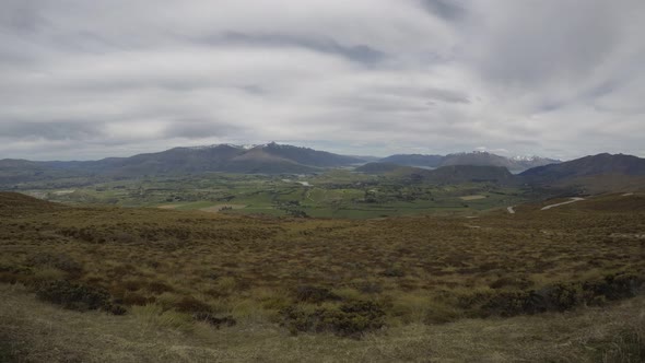 Timelapse Queenstown area overlook from top