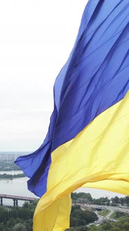 Vertical Video National Flag of Ukraine By Day