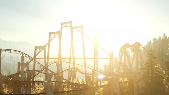 Old Roller Coaster at Sunset