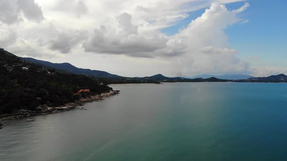 Beautiful high view of nature with sea ocean