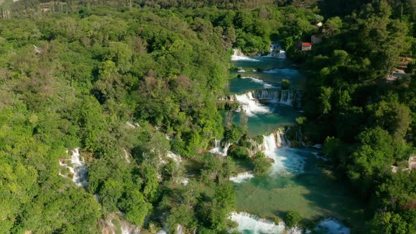 Beautiful Skradinski Buk Waterfall In Krka National Park  Dalmatia Croatia