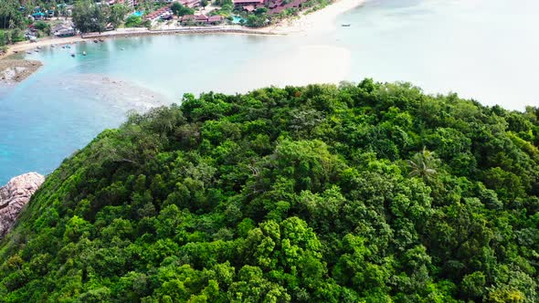 Aerial View of Mae Haad Beach in Koh Phangan Surat Thani Thailand