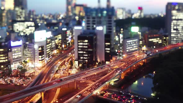Night Time Lapse Cityscape Tokyo Japan alt