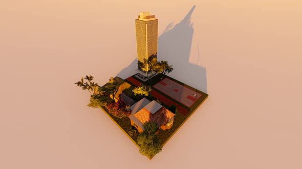 Village building isometric