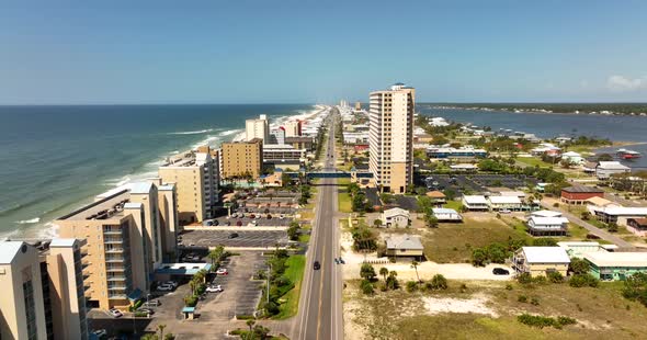 Aerial Flyover Gulf Shores Alabama 5k W Beach Blvd