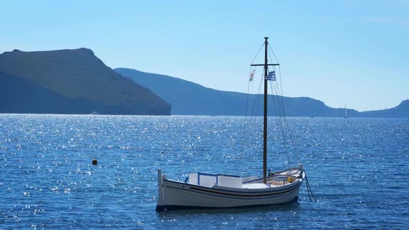 Traditional Fishing Boat in the Aegean Sea, Greece