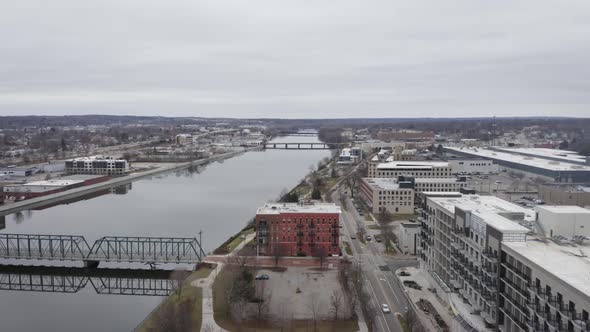 Aerial footage of Grand Rapids