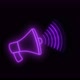 Purple Color Neon Light Hand Speaker Animated On Black Background - VideoHive Item for Sale