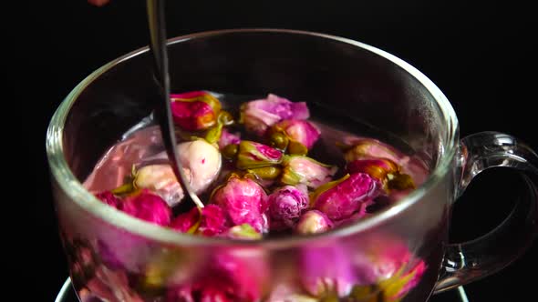 Flower tea from the petals of the tea rose.