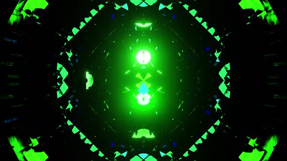 Green Lantern Vj Loop Kaleidoscope For Music 4K