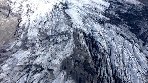 High Angle View of the Melting Solheimajokull Glacier in Iceland