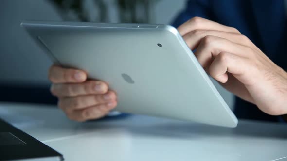 Businessman Hands Using Digital Tablet Computer.