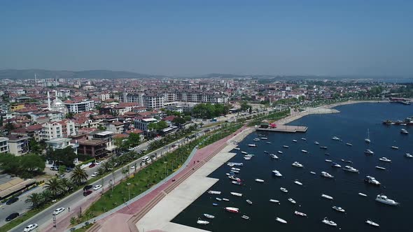 City view from the sea, Istanbul city of Turkey.