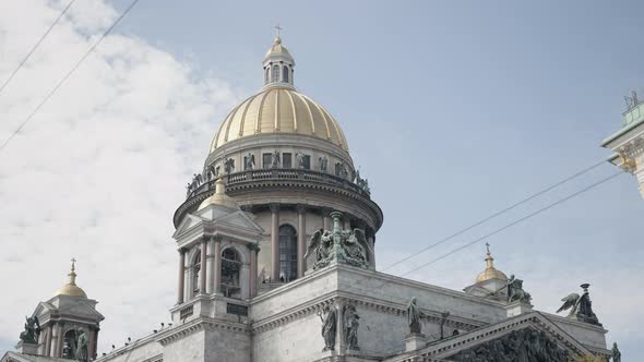 Beautiful Vintage Architecture of Saint Petersburg City Center Majestic Saint Isaac's Cathedral