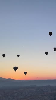 Cappadocia Turkey  Vertical Video of Balloon Launch