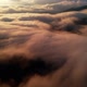 Aerial view: Amazing Thick Morning Fog Covering Mountains Spice and Spruce Forest. - VideoHive Item for Sale