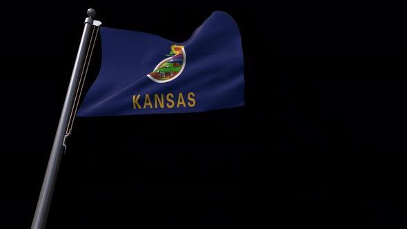 Kansas State Flag  With Alpha Channel 4K