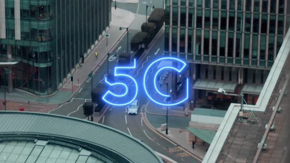 5G sign in city