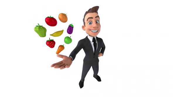 Fun 3D cartoon business man alt