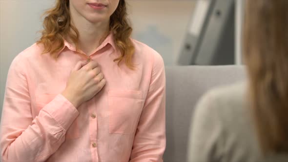 Deaf Woman Signing Sorry to Friend, Lady Answering You Too in Asl, Dialogue