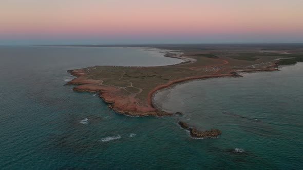 Cape Keraudren Coast Sunset, Western Australia 4K Aerial Drone