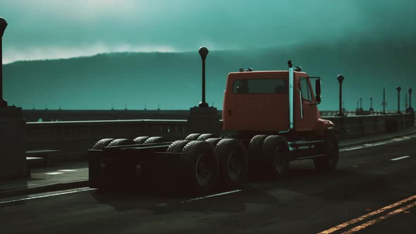 Big Lorry Truck on the Bridge