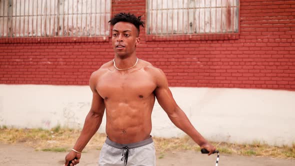 African American Man working out in Los Angeles