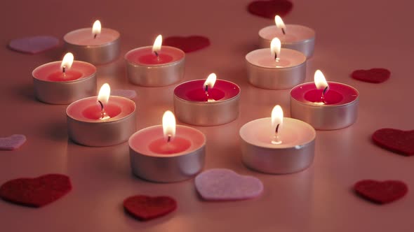 Candles on a Pink Background