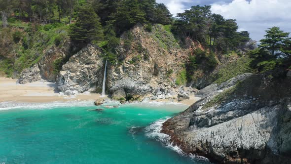 Relaxing Waterfall on Secluded Beach