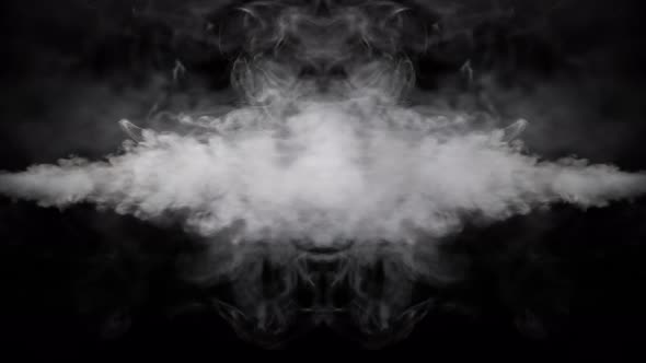 Mirror Reflection of Smoke on Black Background