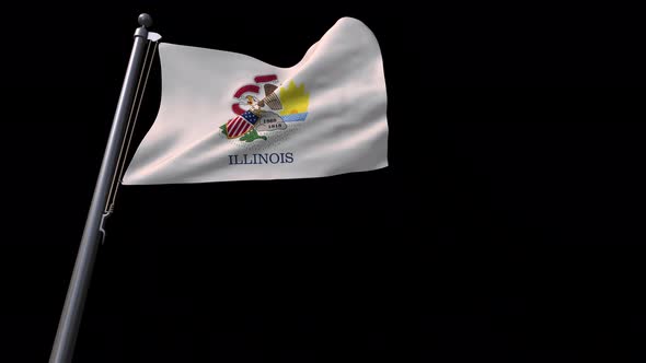 Illinois State Flag  With Alpha Channel 4K