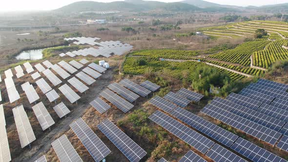 Solar power station in montain