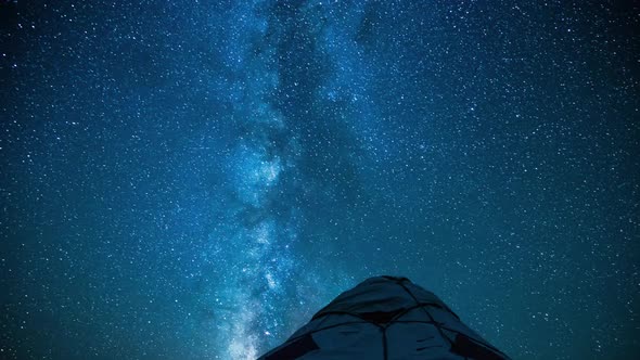 Time lapse of galaxy at night