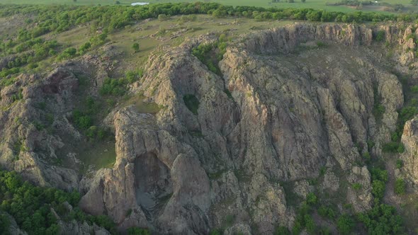 Aerial View On Volcanic Mountain In Madzharovo 