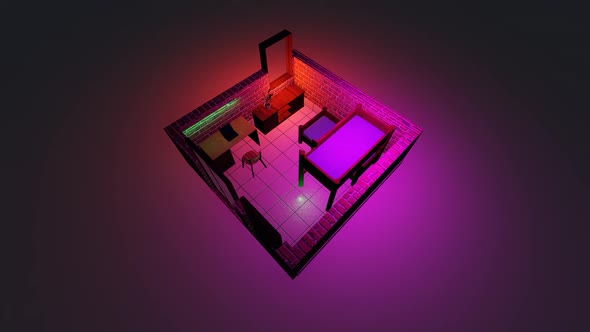 Isometric bedroom layout